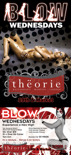 Theorie Blow Wednesdays Front & Back Nightclub Flyer design