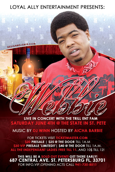 Flyer Design for Webbie Concert Front Side