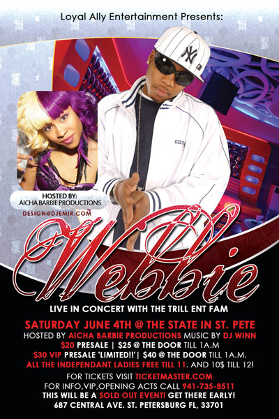 Flyer Design for Webbie Concert Back Side