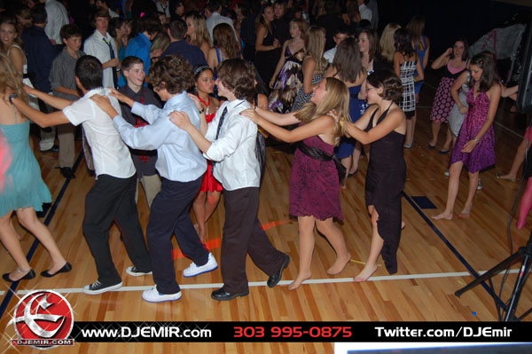 Kids form a Conga Line at Peak to Peak High School Homecoming 2009 w DJ Emir